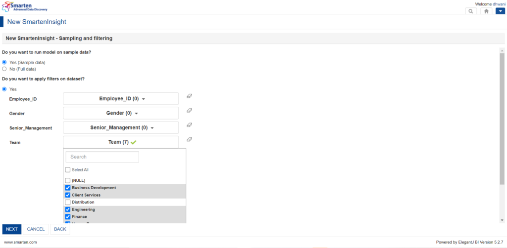 Sampling and Filtering using Smarten