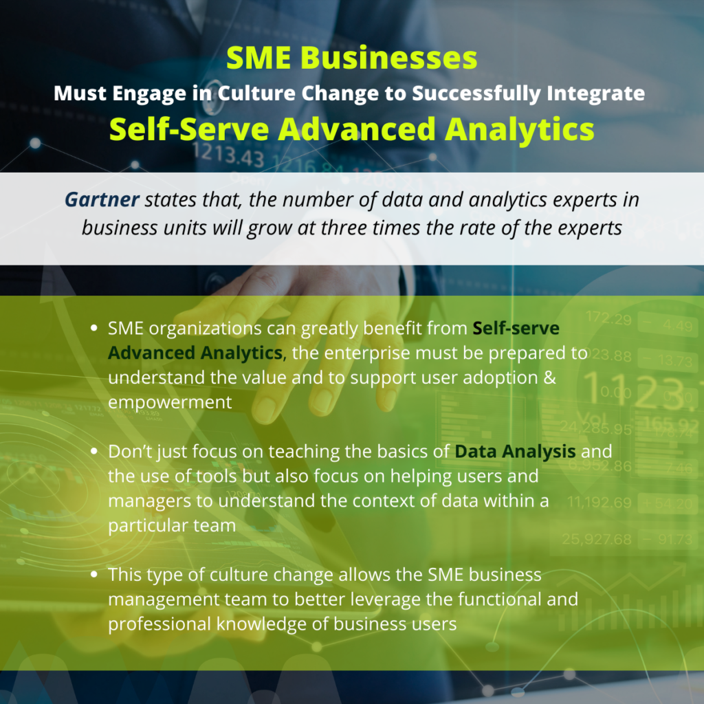 SME Businesses Must Engage in Culture Change to Successfully Integrate Self-Serve Advanced Analytics