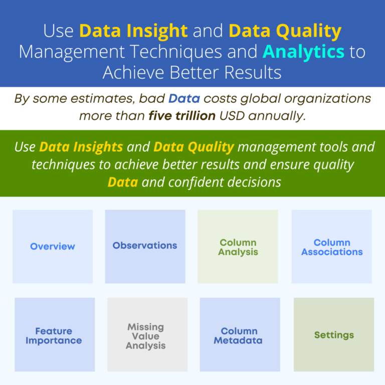 Better Insight Use Data Insight Techniques and Data Quality Management and Analytics ...